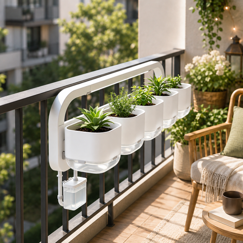 Balcony Railing Self‑Watering Hanging Planter