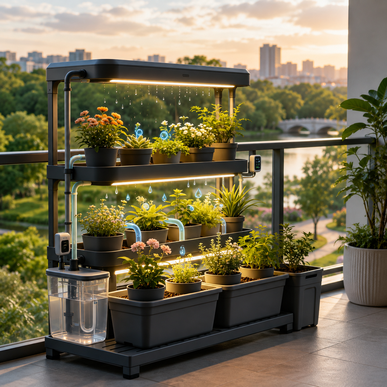 Multi‑Tier Smart Hydroponic Grow Rack