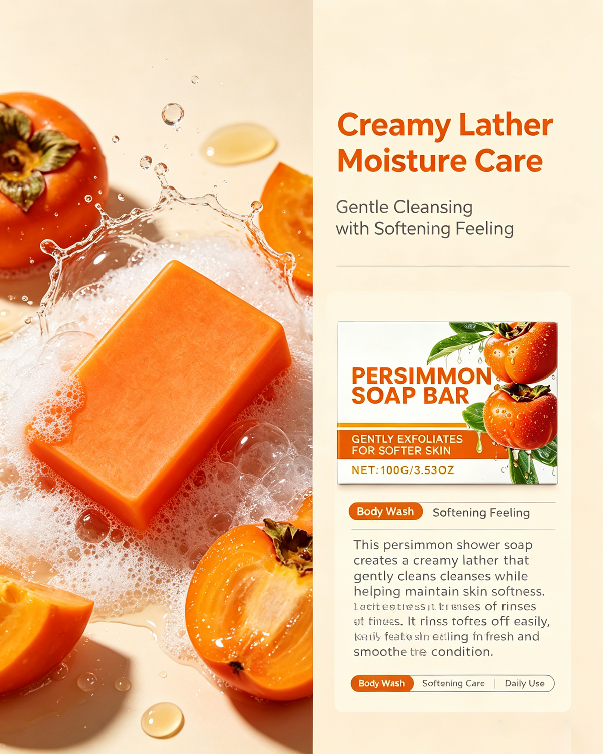 Persimmon Moisturizing Shower Soap