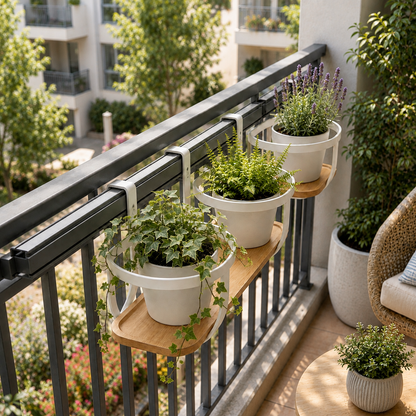 Balcony Railing Hanging Plant Shelf