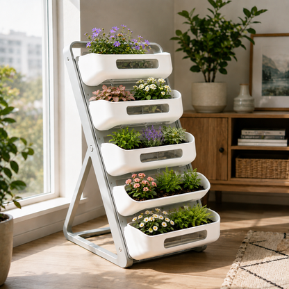 5‑Tier Ladder‑Style Floor Self‑Watering Planter Stand