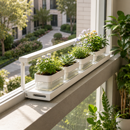 Window‑Sill Clip‑On Self‑Watering Plant Stand