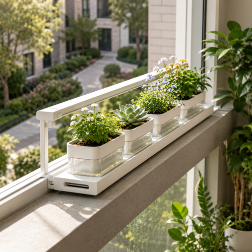 Window‑Sill Clip‑On Self‑Watering Plant Stand